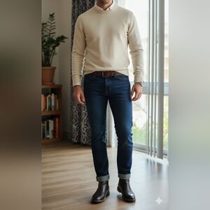 Guess Men's Dark Brown Leather Boots